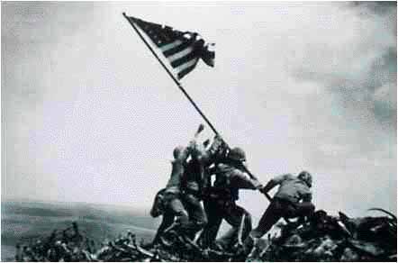 Marines raise the flag on Iwo Jima